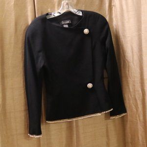 Elegant Gillian Black Pearl Suit #320